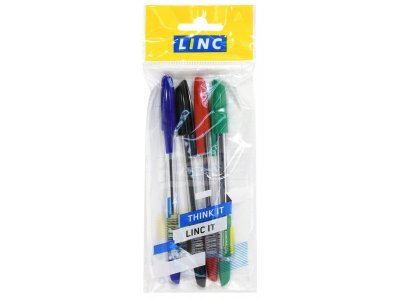 Ручка шариковая Linc Corona Plus ассорти 4 цвета 0,7 мм 4 шт. 1-00373166_1