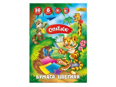 Бумага цветная Creativiki 8 цветов 16 листов 1-00373169_1