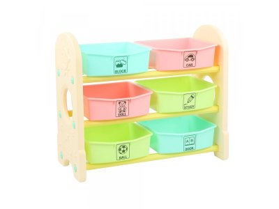 Стеллаж Edu-Play для игрушек с ящиками 3 полки 1-00373070_1