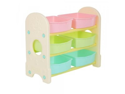 Стеллаж Edu-Play для игрушек с ящиками 3 полки 1-00373070_10