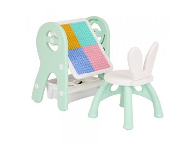 Стол для конструирования Pituso со стульчиком и доской для рисования, конструктор 60 элем. 1-00373119_3