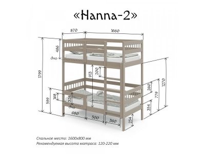 Кровать двухъярусная Pituso Hanna-2 New 1-00373143_2