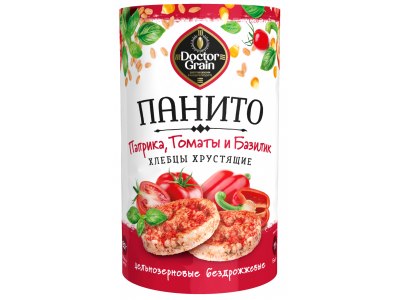 Хлебцы хрустящие Doctor Grain Панито с паприкой, томатами и базилик 80 г 1-00373331_1