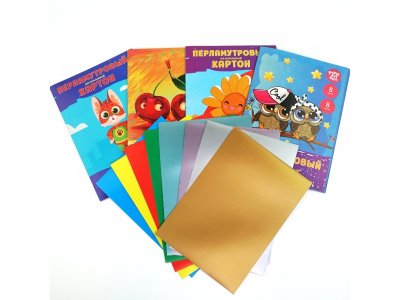 Картон перламутровый Paper Art Kids Лучшие друзья мелованный 8 листов 8 цветов 1-00373420_2
