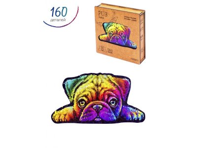 Пазл деревянный Zufa Мопс М, 160 деталей 1-00374748_1