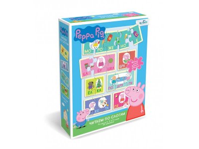 Игра настольная Peppa Pig Набор пазлов. Читаем по слогам 60 элем. 1-00378067_1