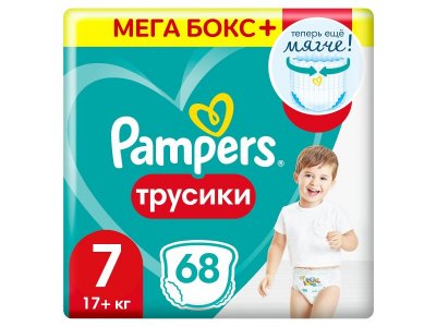 Подгузники-трусики Pampers Pants Size 7 (17+ кг) 68 шт. Мега Упаковка 1-00380347_1