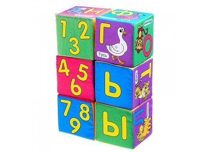 Мягкая игрушка IQ-Zabiaka Кубики Учим алфавит, 6 шт., 10*10 см 1-00381791_2