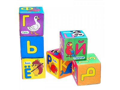 Мягкая игрушка IQ-Zabiaka Кубики Учим алфавит, 6 шт., 10*10 см 1-00381791_4