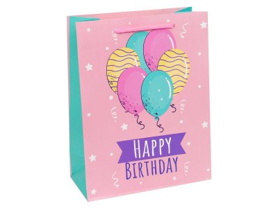 Пакет подарочный Dream cards Шары на день рождения 26*32*12 см 1-00382251_1