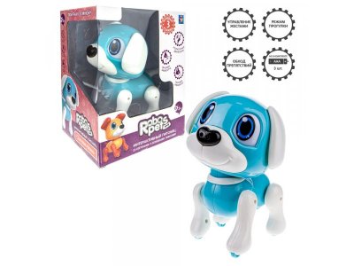 Игрушка интерактивная 1TOY RoboPets Робо-щенок Пудель, свет/звук эффекты, 3 режима 1-00382374_1