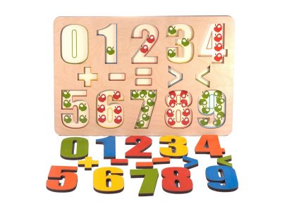 Игрушка из дерева Нескучные игры, Доска Разноцветные цифры, 16 дет. 1-00185132_2
