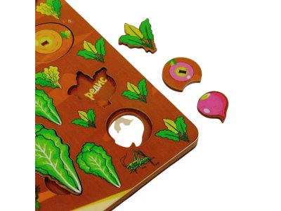 Игрушка из дерева Нескучные игры, Доска Овощи на грядке (3D Огород), 34 дет. 1-00185131_2
