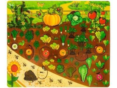 Игрушка из дерева Нескучные игры, Доска Овощи на грядке (3D Огород), 34 дет. 1-00185131_5