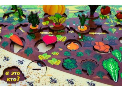 Игрушка из дерева Нескучные игры, Доска Овощи на грядке (3D Огород), 34 дет. 1-00185131_6