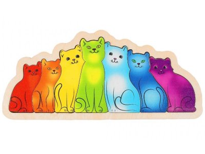 Игрушка из дерева Нескучные игры, Развивающая доска Разноцветные котята 1-00234330_2