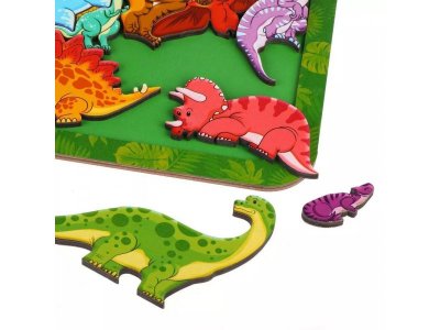 Зоопазл Нескучные игры, Динозавры 9 дет. (дерево) 1-00245047_2