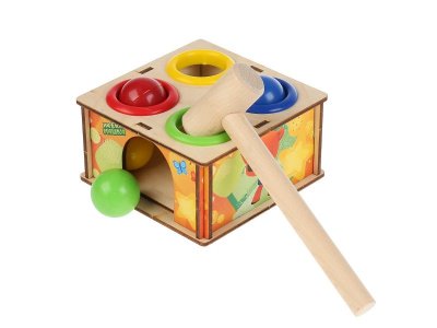 Игрушка из дерева Буратино настольная игра Стучалка, играем в шарики 1-00301961_4