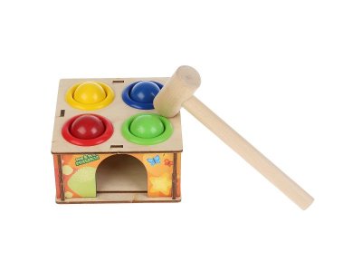 Игрушка из дерева Буратино настольная игра Стучалка, играем в шарики 1-00301961_6