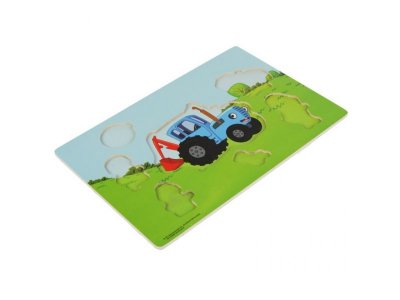 Игрушка из дерева Буратино Рамка-вкладыш Синий трактор 1-00368178_3