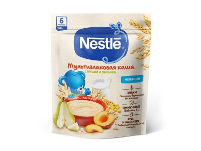 Каша Nestle молочная мультизлаковая с грушей и персиком с бифидобактериями BL 200 г 1-00383734_5