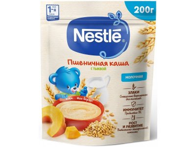 Каша Nestle молочная пшеничная с тыквой с бифидобактериями BL 200 г 1-00383738_1
