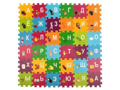 Коврик-Пазл Играем Вместе, Маша и Медведь, с вырезанными буквами, 36 элементов 1-00294526_1