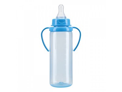 Бутылочка Курносики для кормления с ручками и силиконовой соской молочной, 250 мл 1-00210184_12