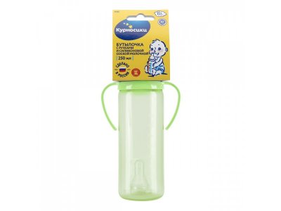 Бутылочка Курносики для кормления с ручками и силиконовой соской молочной, 250 мл 1-00210184_14