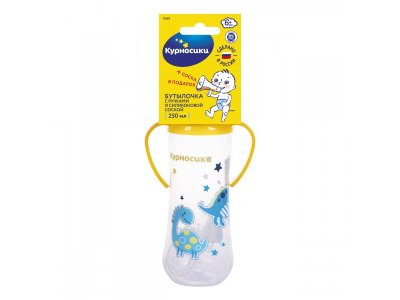 Бутылочка Курносики для кормления с ручками и 2-мя силиконовыми сосками молочными, 250 мл 1-00383890_4