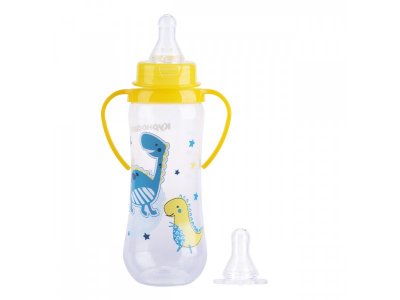 Бутылочка Курносики для кормления с ручками и 2-мя силиконовыми сосками молочными, 250 мл 1-00383890_8