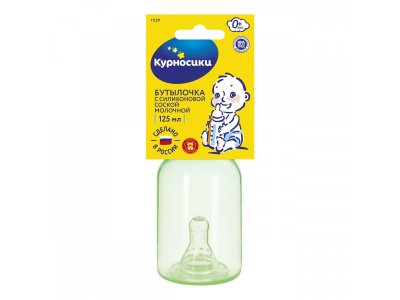 Бутылочка Курносики полипропиленовая цветная, с силиконовой соской, 125 мл 1-00170927_9
