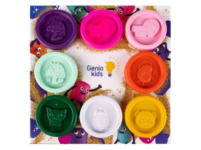 Набор для лепки Genio Kids Art Тесто-пластилин с блестками, 8 цветов 1-00383993_3