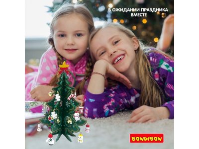 Новогодний набор Bondibon Деревянная ёлочка 3D с игрушками, высота 17,5 см 1-00384004_3
