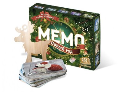 Игра настольная Нескучные игры, Мемо Новый год + подвес на елку в подарок 1-00239049_1