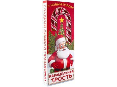 Конфета Сладкая Сказка Карамельная трость большая новогодняя 40 г 1-00385364_1