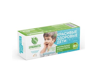 Зубная паста Synergetic детская Ванильный пломбир укрепляющая, от 3 до 6 лет, 50 г 1-00385534_2