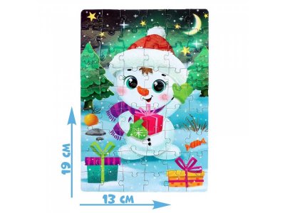 Пазл в ёлочном шаре Puzzle Time Весёлый снеговичок 54 элемента 1-00384830_2