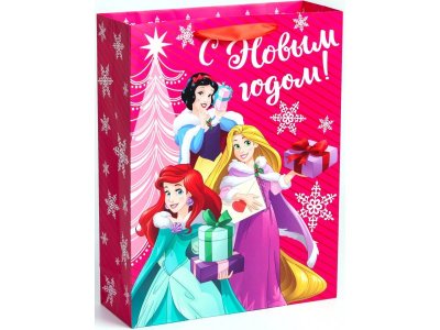 Пакет подарочный Disney Принцессы С Новым годом! 31*40*11 см 1-00384846_1