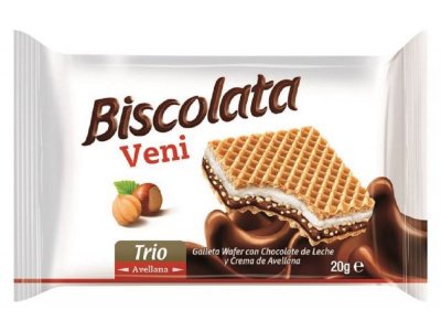 Вафли Biscolata Veni Trio с молочно-ореховой начинкой 20 г 1-00385626_1