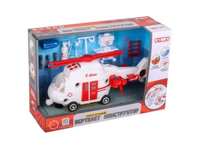 Конструктор Funky Toys Спасательный вертолет, свет/звук, 32 см 1-00354093_2