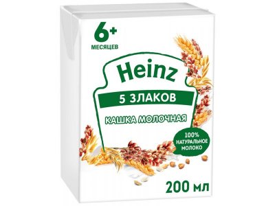 Кашка Heinz молочная жидкая 5 злаков 200 мл 1-00385667_1