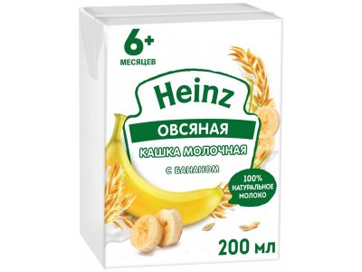 Кашка Heinz молочная жидкая овсяная с бананом 200 мл 1-00385669_1