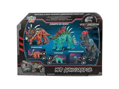 Игрушка KiddiePlay Фигурка динозавра - Трицератопс, свет/звук 1-00385885_2