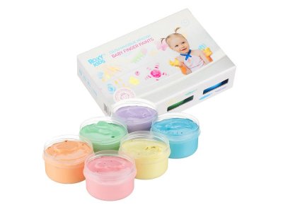 Краски пальчиковые Roxi Kids 6 цветов по 60 мл + обучающая брошюра 1-00386240_1