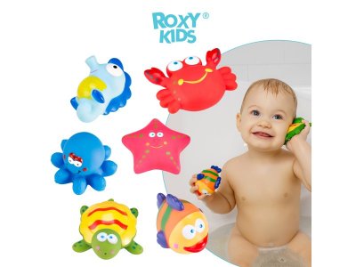 Набор игрушек для ванной Roxy-Kids Морские обитатели, 6 шт. 1-00345698_10