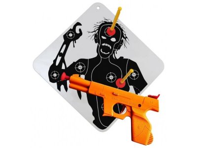 Игрушка Bauer Охотник на зомби. Пистолет большой с мишенью со стрелами на присосках 1-00386292_1