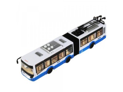 Модель Технопарк Городской троллейбус пластик свет/звук, двери, инерц., 32,5 см 1-00386326_3