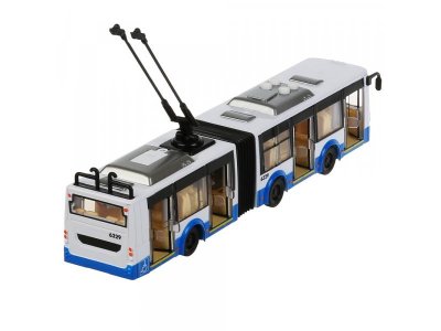 Модель Технопарк Городской троллейбус пластик свет/звук, двери, инерц., 32,5 см 1-00386326_5