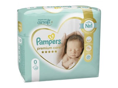 Подгузники Pampers Premium Care для новорожденных 0 (<3 кг), 22 шт. 1-00386552_4